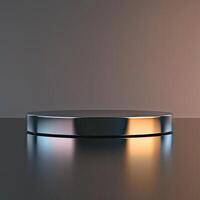 A round table with a black background photo