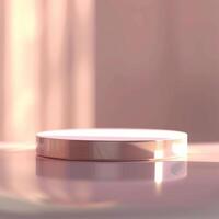 A white circular object sitting on a table photo