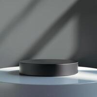 A black object on top of a white table photo