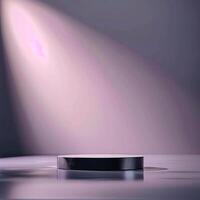 An empty podium with a spotlight shining on it photo