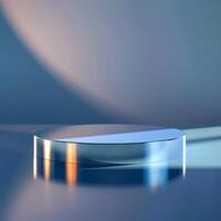 A round table with a light shining on it photo