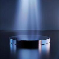 An empty podium with a spotlight shining on it photo