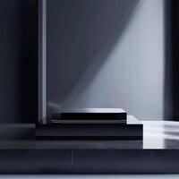 A black box sitting on a table in a room photo