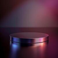A round table with a black background photo
