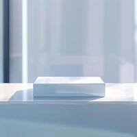 A white box sitting on a table photo