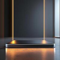 An empty electronic device on a table in a room photo