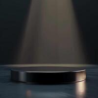 A podium with a spotlight shining on it photo