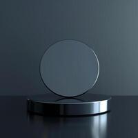 A black and white circular object on a table photo