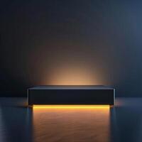 An empty box with a light on it photo