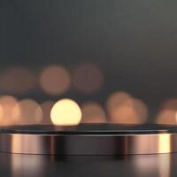 A close up of a metal table with a light on it photo