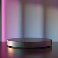 A round table with a light on it photo