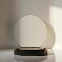A white circular object on a table photo