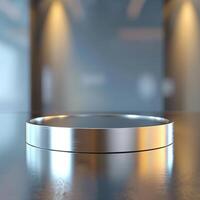 Beautiful Of 3d Realistic Of Empty podium mockup stage realistic for Product Showcase photo