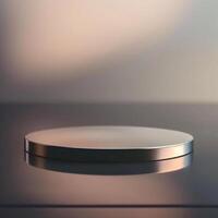 A round object on a table with a blurred background photo