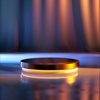 un redondo mesa con un ligero en eso foto