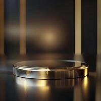 Beautiful Of 3d Realistic Of Empty podium mockup stage realistic for Product Showcase photo