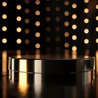 Beautiful Of 3d Realistic Of Empty podium mockup stage realistic for Product Showcase photo