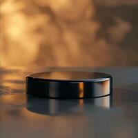 A black object sitting on top of a table photo