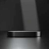 A black box with a light shining on it photo