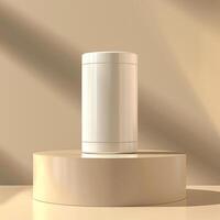 A white container sitting on a table photo