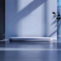 A white rectangular object sitting on a table photo