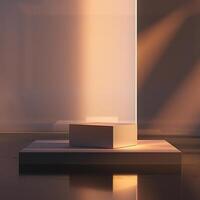 An empty box sitting on a table in a room photo