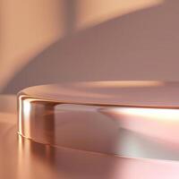 A round table with a shiny surface photo