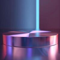 A metal object with a light shining on it photo