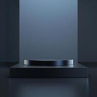 An empty podium with a black background photo