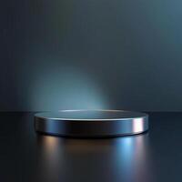 A round table with a light on it photo