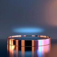 A round table with a light shining on it photo