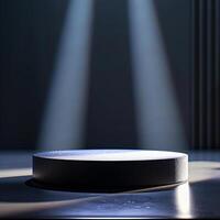 A round table with light shining on it photo