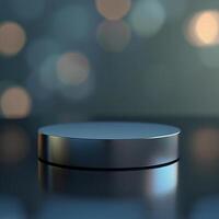 A round object on a table with a blurred background photo