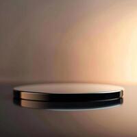 A round object on a table with a light photo