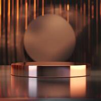 An empty round table with a shiny surface photo