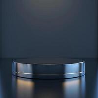 An empty podium on a dark surface photo