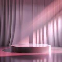 Stage with a podium and a curtain photo