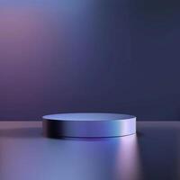 3d render of a round podium on a table photo
