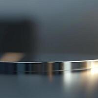 A shiny metal surface on a table photo