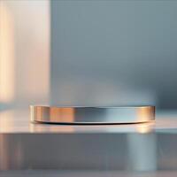 A silver object sitting on a table photo