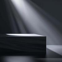 Black box with light shining from the side photo