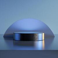 A blue and black object sitting on a table photo