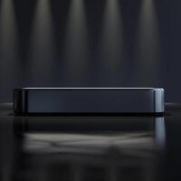 A black box with spotlight on it in front of a spotlight photo