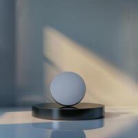 A black and white object on top of a table photo