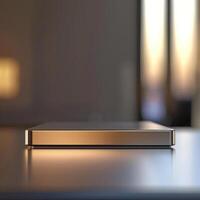 A small, rectangular device sitting on a table photo