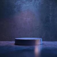 An empty round table on a dark background photo