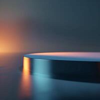 A table with a light shining on it in the dark photo