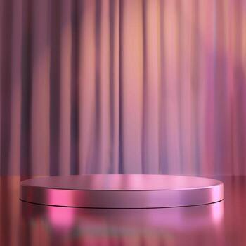 etapa con un podio y un cortina en frente de eso foto