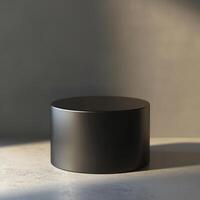 A black round object sitting on a table photo