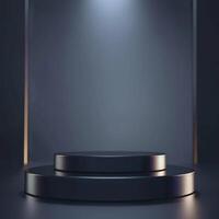 An empty podium with a spotlight on it photo